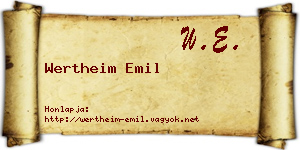 Wertheim Emil névjegykártya
