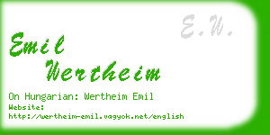 emil wertheim business card